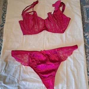 Cacique Elegant Lace Women's Intimate Set - Pink